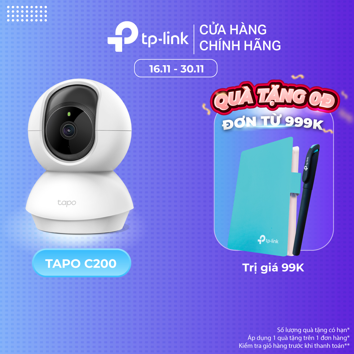 Camera IP Wifi TP-Link Tapo C200 Full HD 1080P Giám sát An Ninh - Hàng Chính Hãng