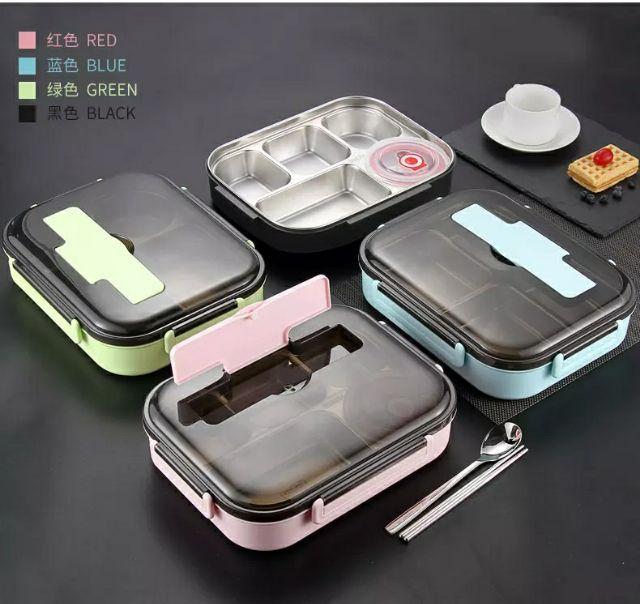 Hộp bảo quản cơm 5 ngăn inox kèm thìa, đũa