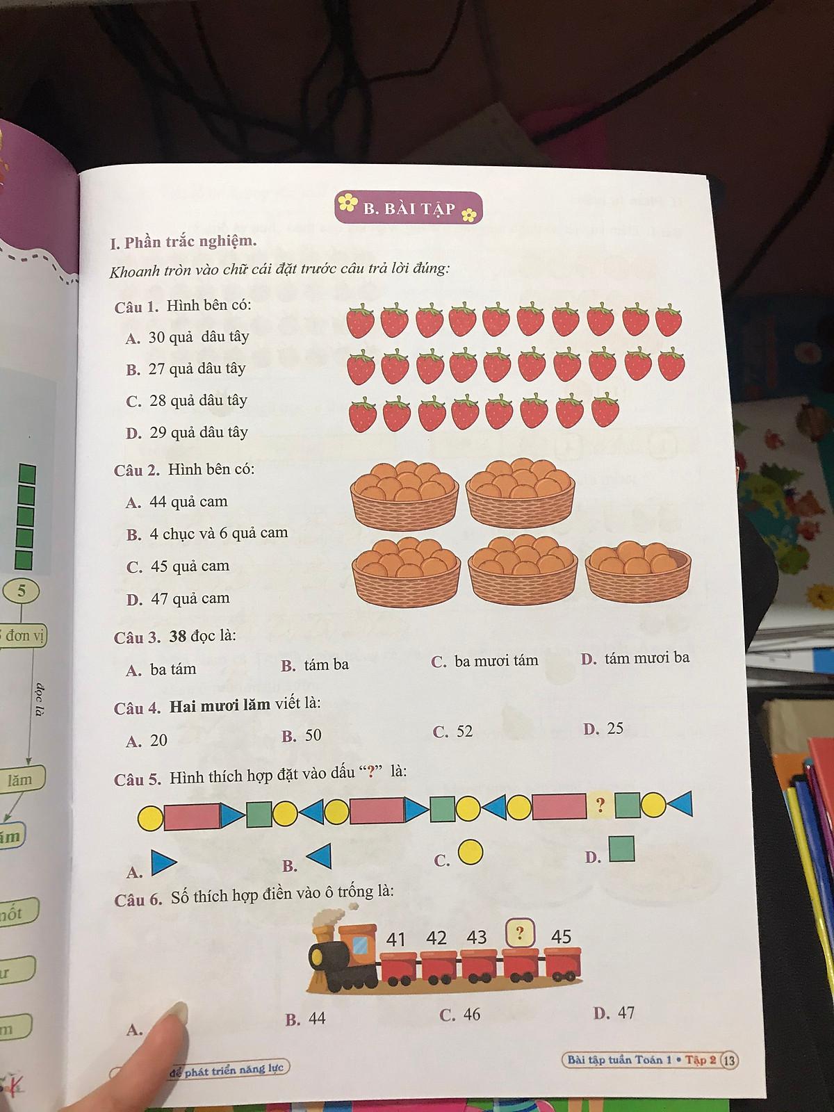 Bài tập tuần Toán 1 tập 2