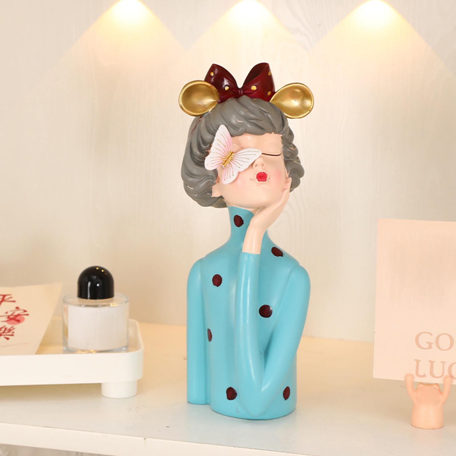 Girl Statue Home Decor Decorative Object Girl Figurine for Desk Office Porch