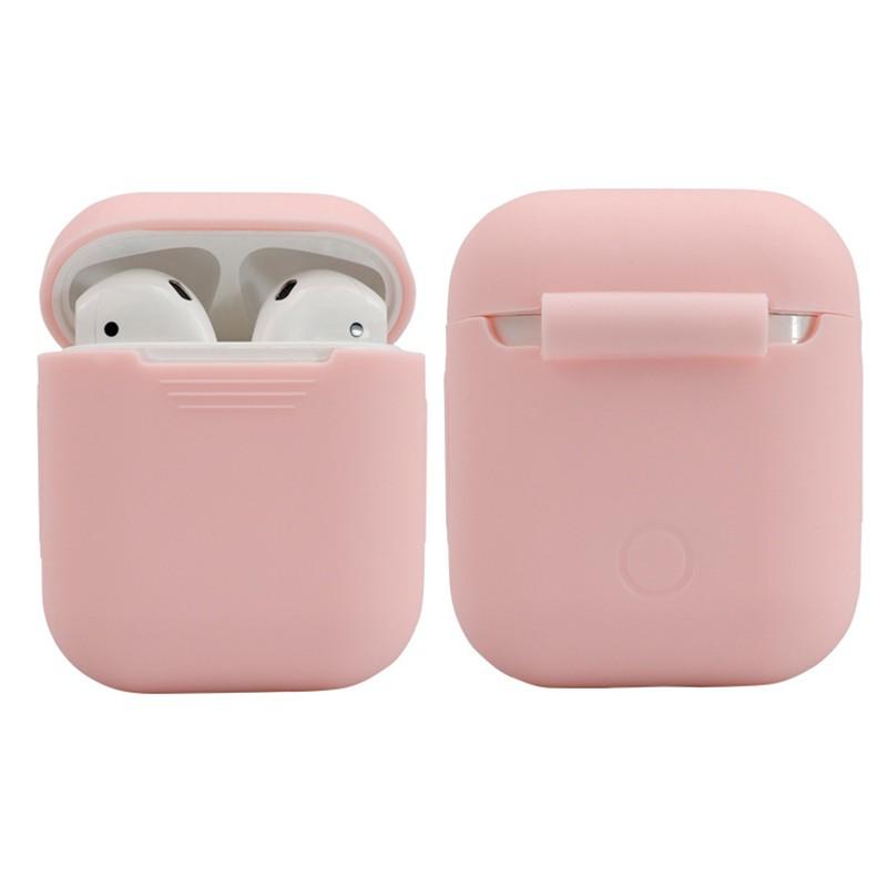 Vỏ Bảo Vệ Hộp Sạc Tai Nghe Airpod 1/2 Bằng Silicone Thiết Kế Trơn Nhiều Màu Chống Va Đập