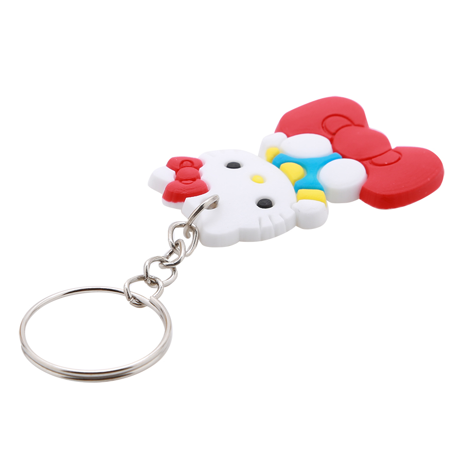 Móc Khóa Silicon Hoạt Hình Dễ Thương - Hello Kitty Nơ Đỏ