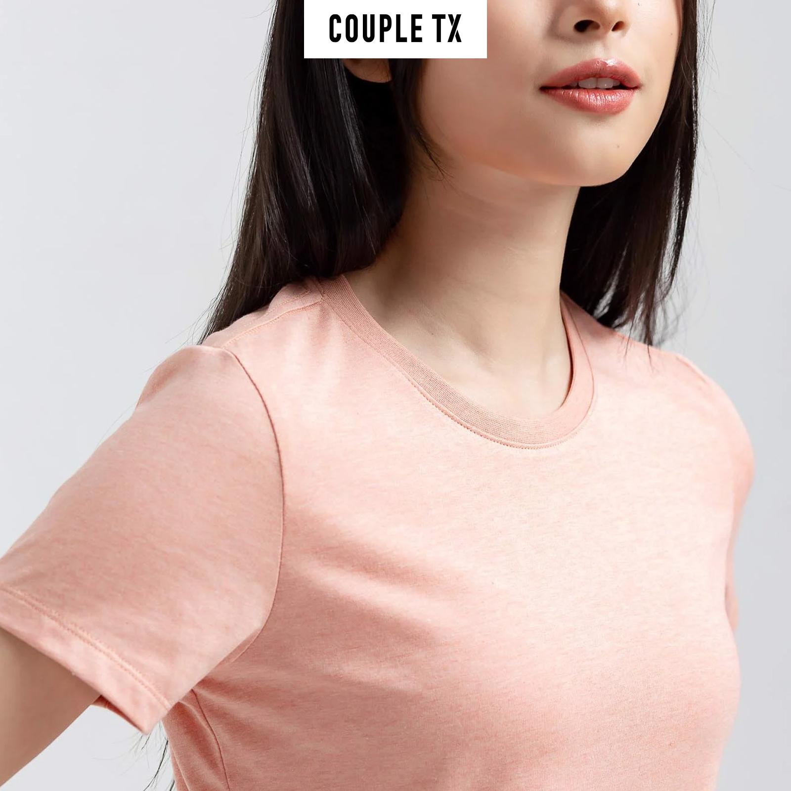 COUPLE TX - Áo Thun Nữ Cổ Tròn Slim Fit Basic WTS 2231