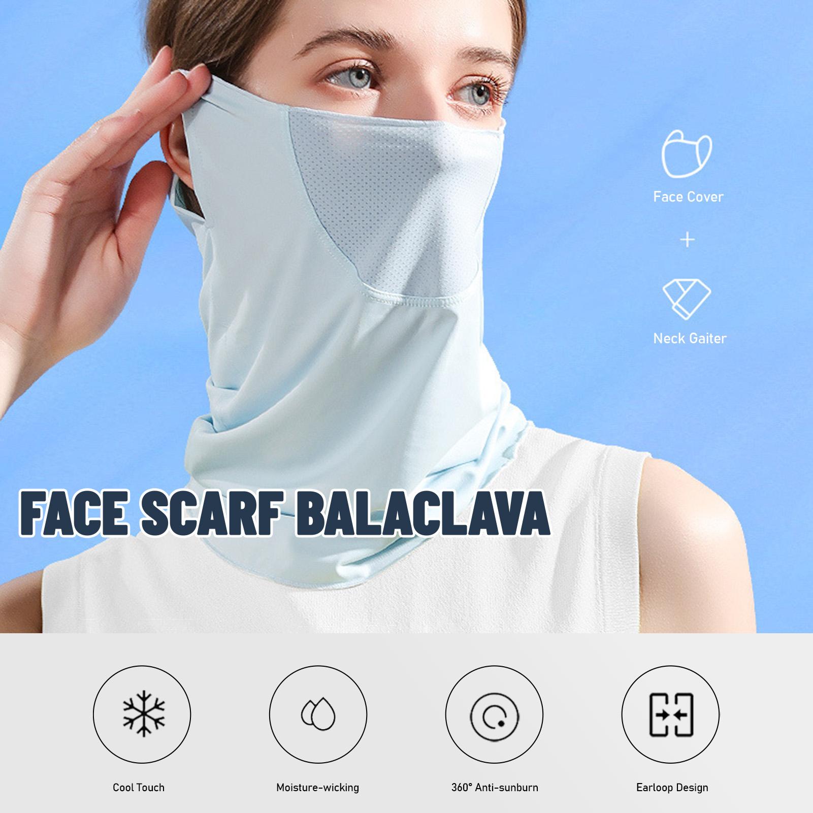 Khẩu trang vải dáng dài Che mặt, cổ Balaclava chống tia cực tím, chất liệu vải thoáng khí, hút mồ hôi