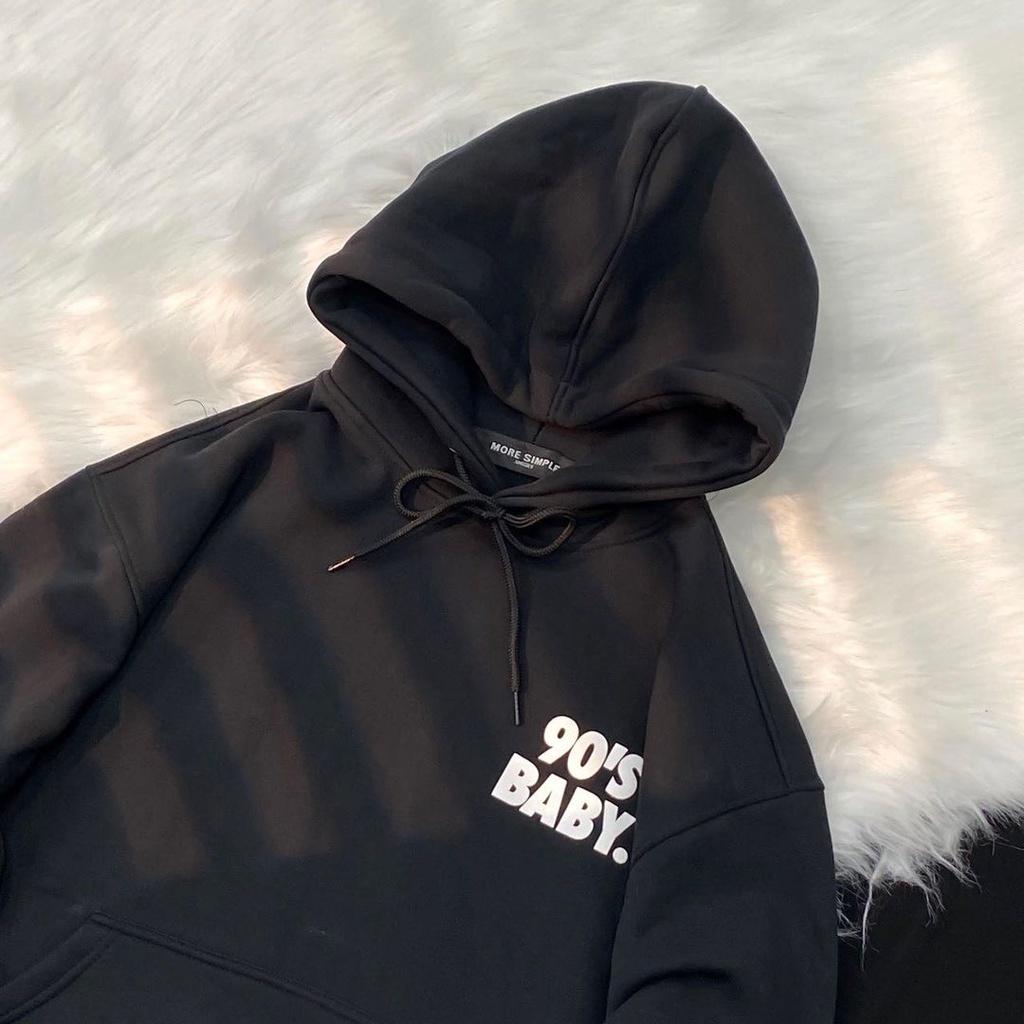 Áo Hoodie Form Rộng BABY Tay Dài Vải Nỉ Lót Bông Dày Dặn Ulzzang Unisex