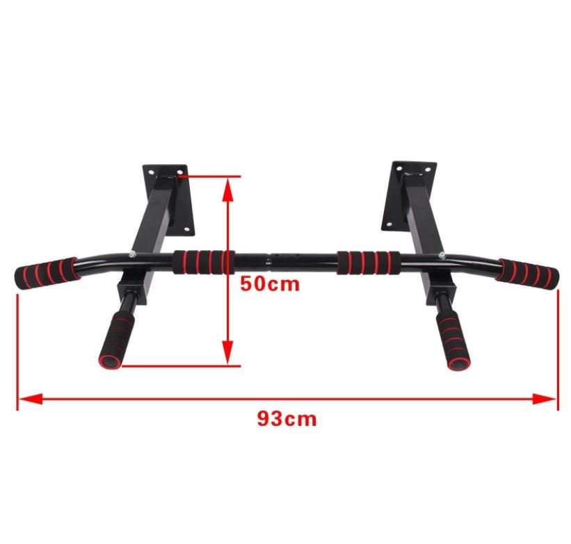 Xà đơn treo tường đa năng Wall Pull Up Bar P90X,Có Móc Treo Bao cát Với 6 Mút vằn Đỏ Đen đẹp mắt,Đấy Đủ Ốc Vít cho Các Bạn lặp đặt tại nhà