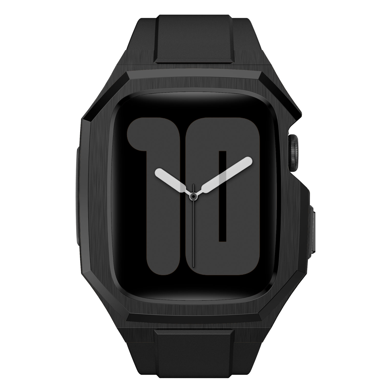 Ốp Case Vỏ Thép Không Gỉ bảo vệ tích hợp dây đeo Fluororubber cho Apple Watch Series 10 Size 46mm - Hàng Chính Hãng