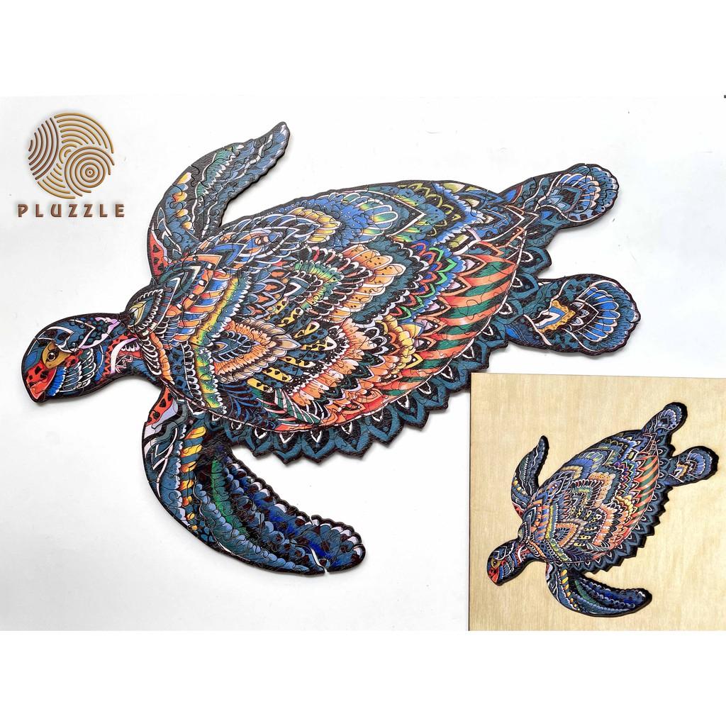 PLUZZLE Bộ xếp hình gỗ đồ chơi puzzle ghép hình con vật độc đáo - Rùa Biển – PZ004