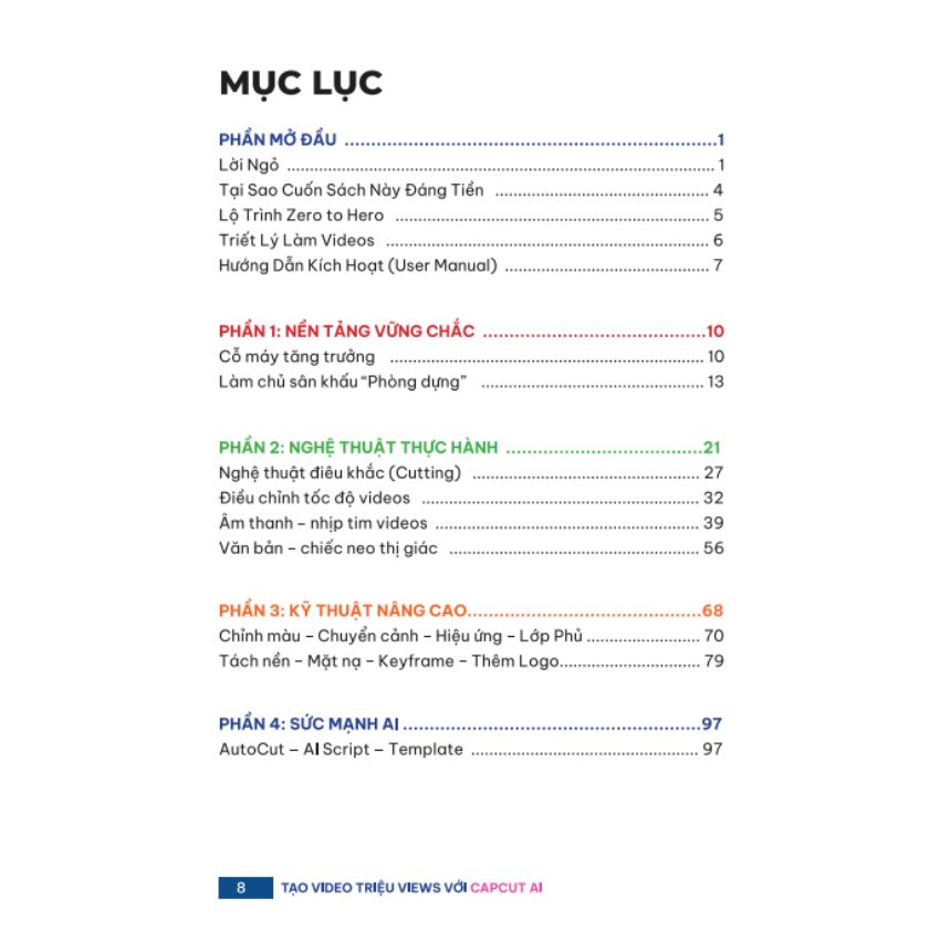 Combo 2 Sách Kịch bản Video AI &amp; Tạo Video triệu views với Capcut AI
