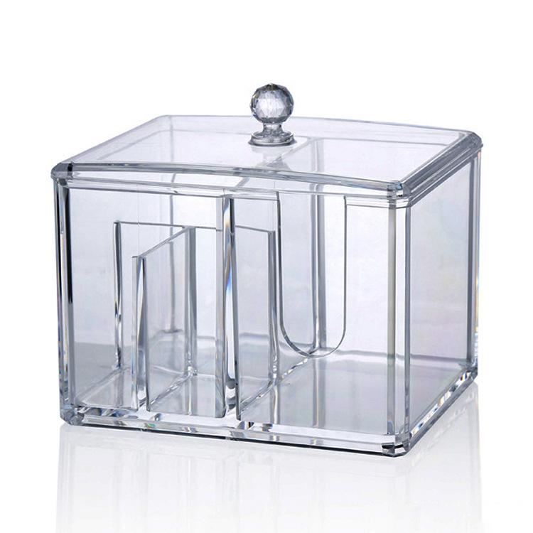 Hộp lưu trữ acrylic trong suốt có nắp cho tăm bông, tăm bông và bàn chải