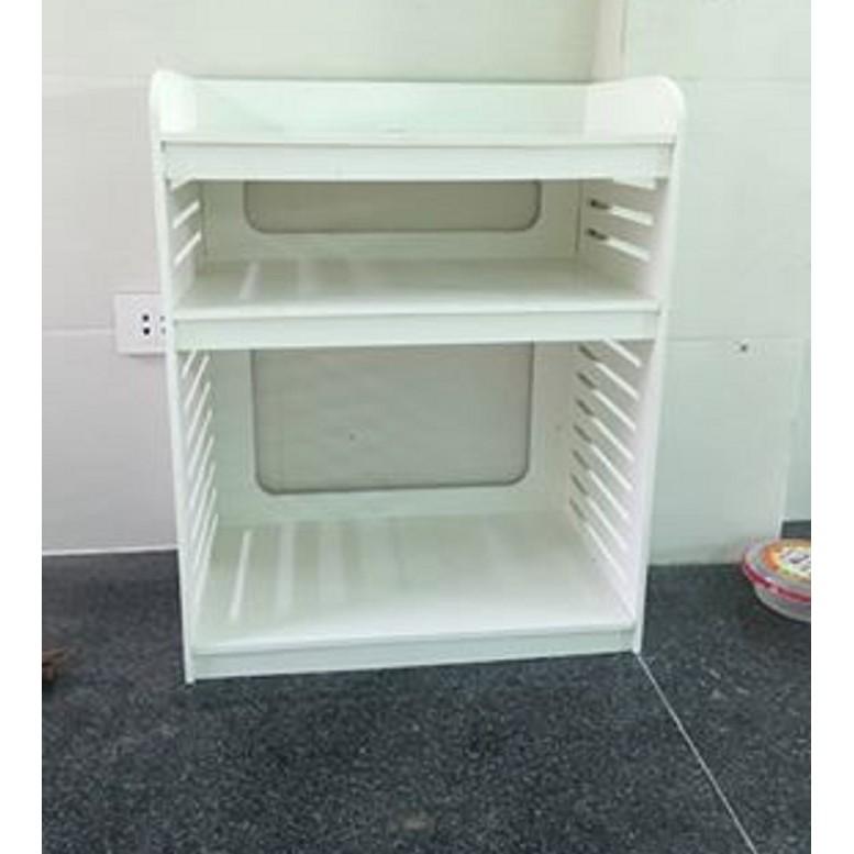 Kệ lò vi sóng bằng gỗ PVC - Kệ lò vi sóng 2 tầng