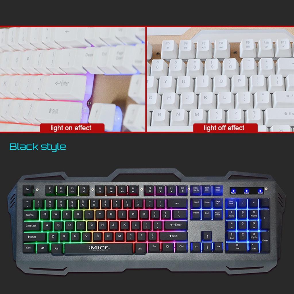 Bàn phím chơi game IMICE AK-400 tích hợp đèn LED nhiều màu sắc cho máy tính