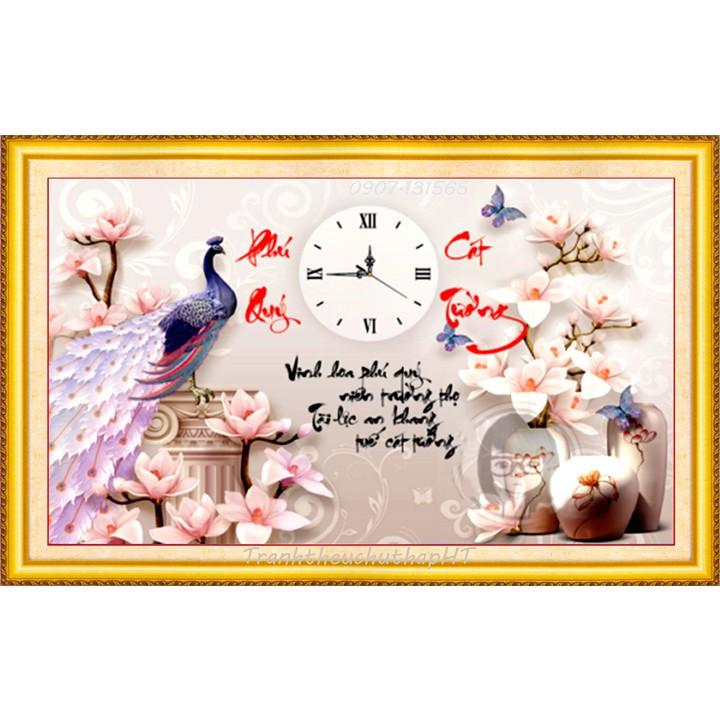 Tranh thêu chữ thập phú quý cát tường LV3206 - tự thêu