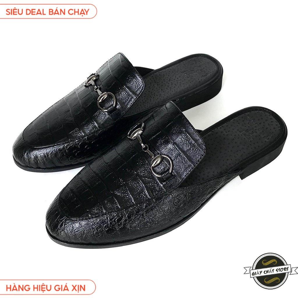 Giày Sục Nam Da Pu In Vân Cá Sấu Cao Cấp Tefoss Mules Shoes - HT01