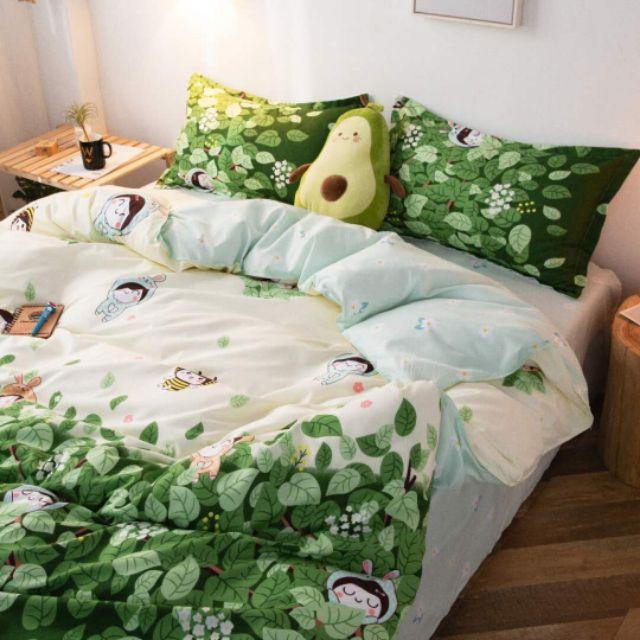Bộ cotton poly Cô Bé Lá Xanh