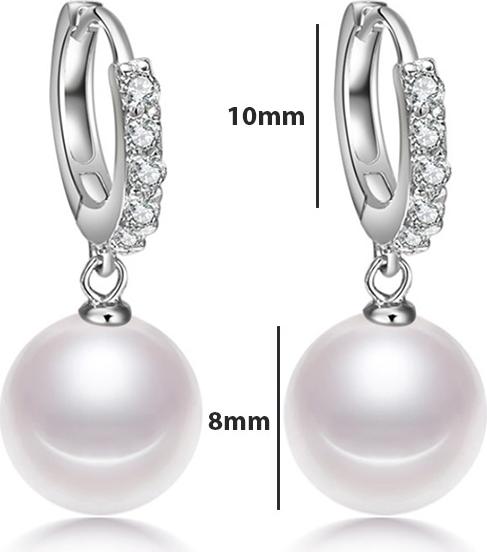 Bông tai khoen nạm đá zircon hạt ngọc BHBT336