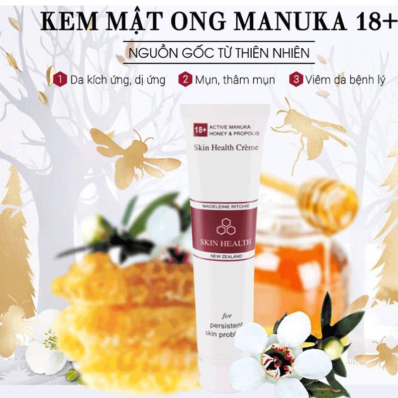 Kem giảm kích ứng, viêm da, dị ứng mỹ phẩm Madeleine Ritchie 18+ Active Manuka Honey 40ml