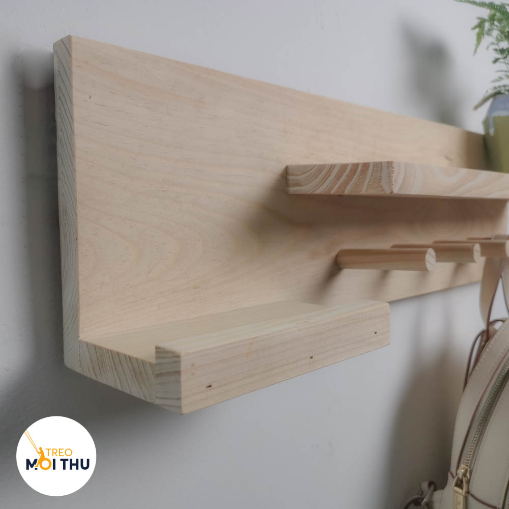 Kệ Gỗ Treo Tường Cửa Ra Vào - Mẫu 09 - Để đồ, treo chìa khóa - Phong cách Châu Âu - Treo Mọi Thứ
