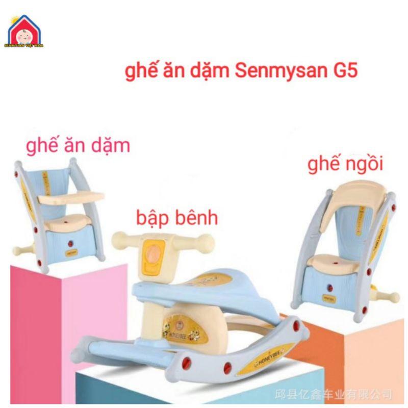 (Loại đẹp)Ghế ăn dặm đa năng 3in1 senmysan G5 có bập bênh kèm nhạc