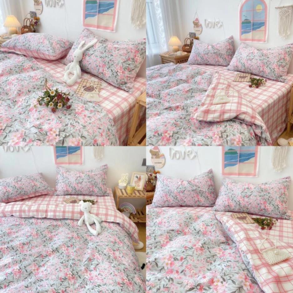 Bộ chăn ga gối Cotton Living 100% Nhànhím_Bedding đủ size giường nệm