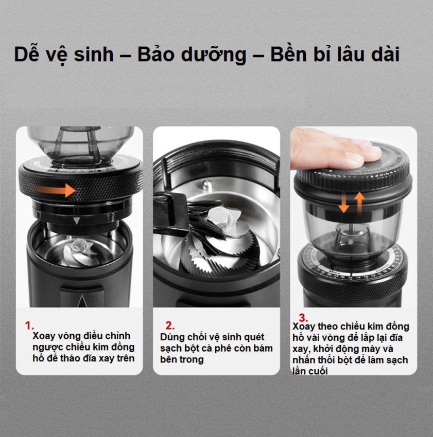 Máy xay hạt cà phê chuyên nghiệp Single Dose, tích hợp 36 chế độ xay. Thương hiệu Mỹ cao cấp HiBREW - G5 Plus. HÀNG CHÍNH HÃNG