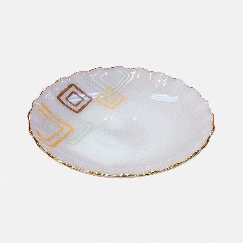 Đĩa lót bát cơm thủy tinh ngọc USA Homeset các mẫu hoa văn dáng xoắn