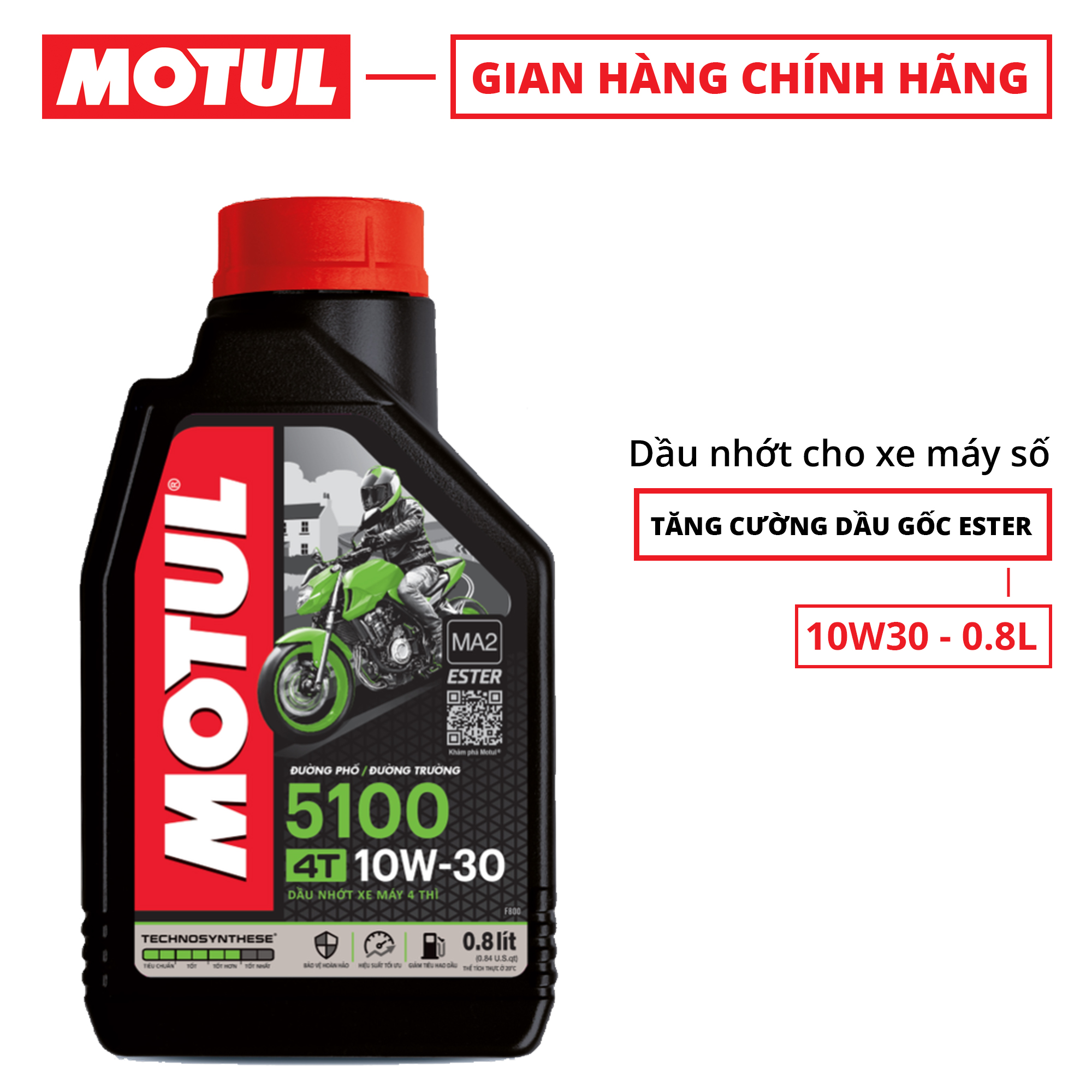 Dầu nhớt xe máy MOTUL 5100 4T 10W30 - Hàng chính hãng