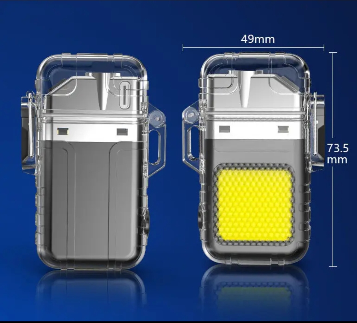 Bật Lửa Điện 3 Chức Năng, Đèn Pin LED 3 Chế Độ, Móc Khoá Tiện Lợi,  Sạc Nhanh Type C, Chống Nước IPX6, Đa Năng, Du Lịch. Sinh Tồn Tiện Lợi