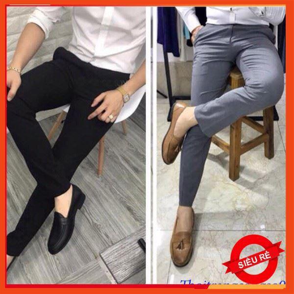 Combo 2 Quần Âu Nam Đen + Ghi Xám Loại 1 siêu đẹp dáng chuẩn