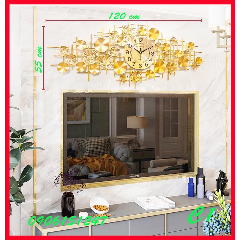 Đồng hồ treo tường trang trí decor C1 kích thước 120 x 55 cm