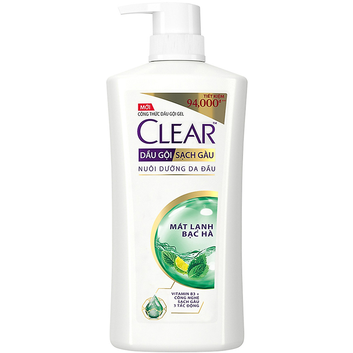 Dầu Gội Sạch Gàu CLEAR Mát Lạnh Bạc Hà (900g)