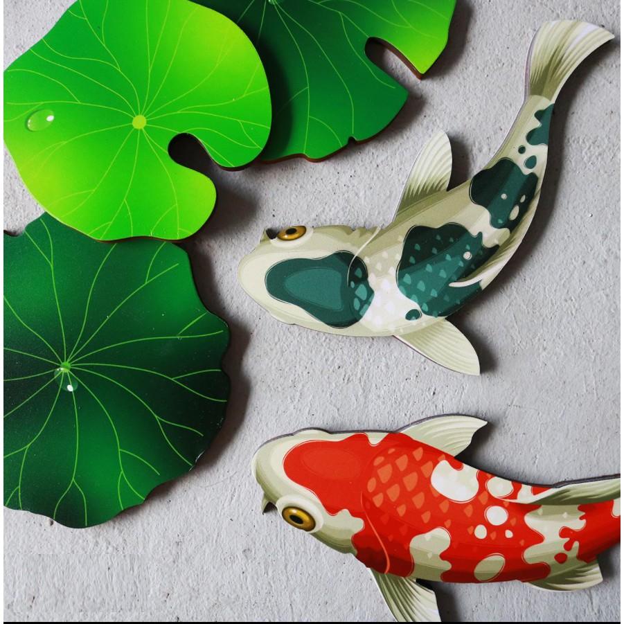 TRANH GỖ DÁN TƯỜNG CỬU NGƯ D09