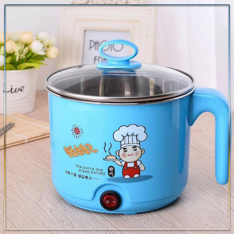 Ca Nấu Mì, Lẩu mini Đa Năng Có Tay Cầm 1,8L - Nồi Lẩu Điện Mini Kèm Giá Hấp