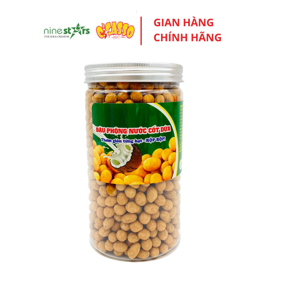 Đậu phộng nước cốt dừa  (đậu phộng da cá) O'Casso Hộp nhôm nắp vặn 500g