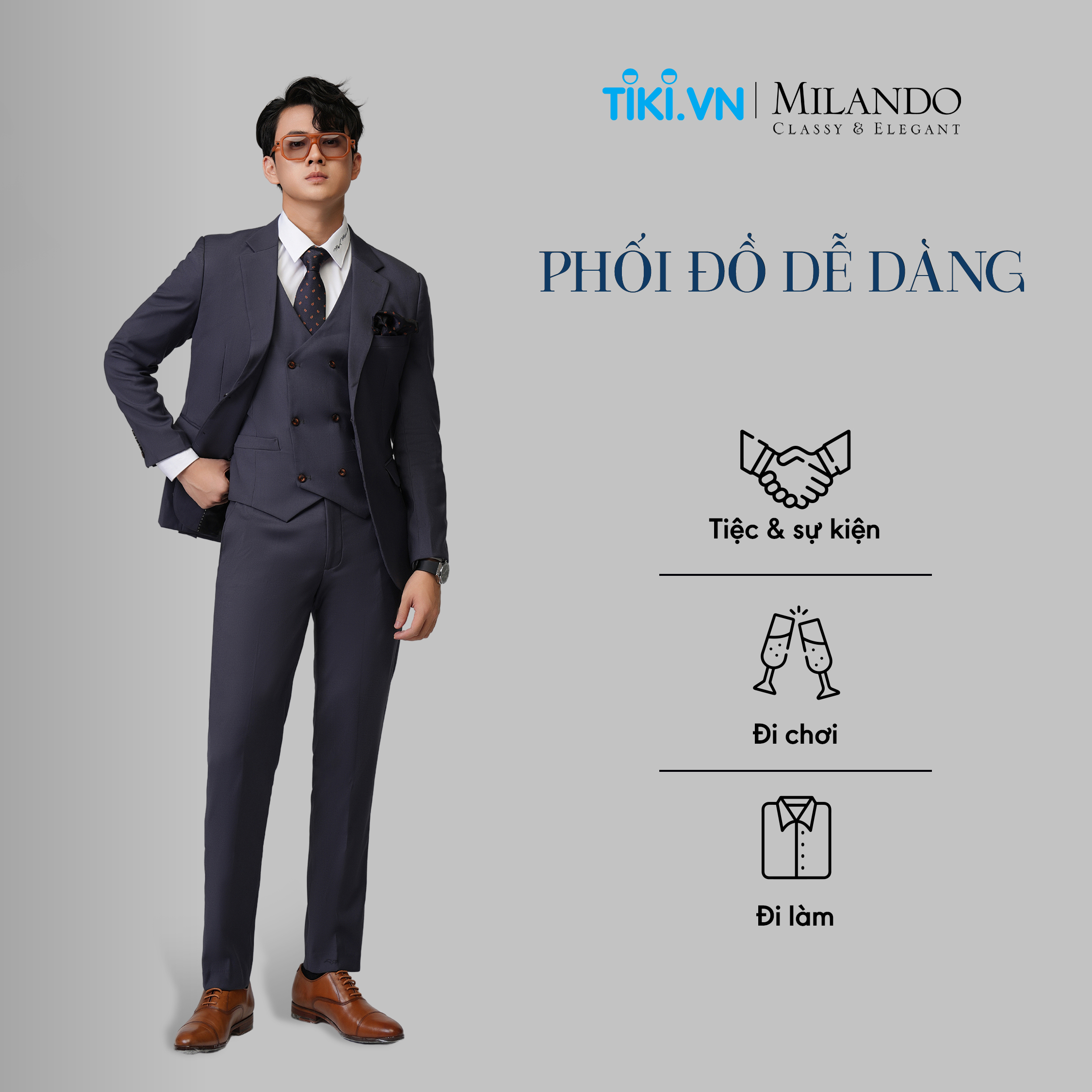 Quần Âu Nam Cao Cấp MYMILANDO Màu Xám - Chất Liệu Cao Cấp Bền Màu, Kiểu Dáng Slim Fit Trẻ Trung, Thời Trang Công Sở, Dạo Phố, Sự Kiện Sang Trọng