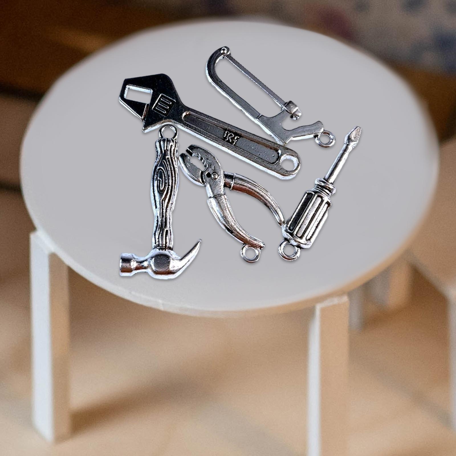 5x 1/12 Miniature Miniature Multi Tool Set Alloy Repair Tool Set Model for Ornament Creative Toys Pretend Play Accessories Decoration