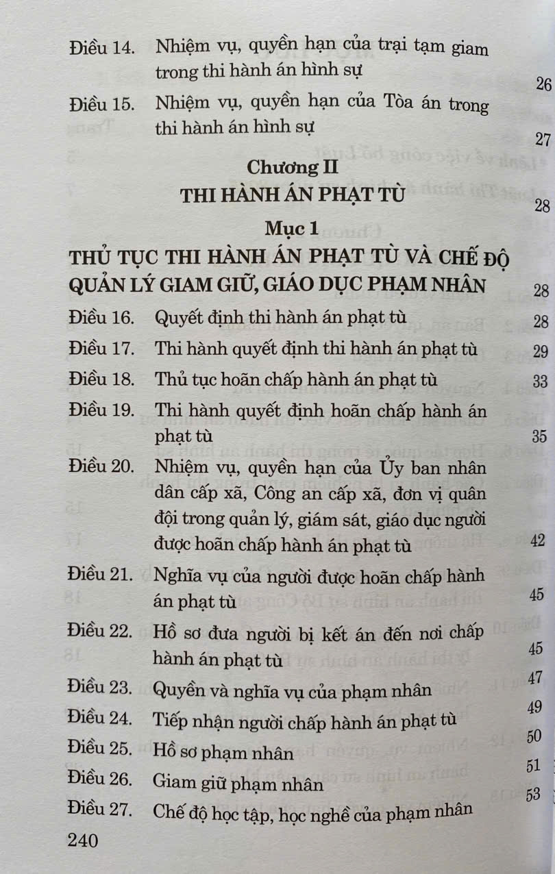 Luật Thi Hành Án Hình Sự Năm 2025