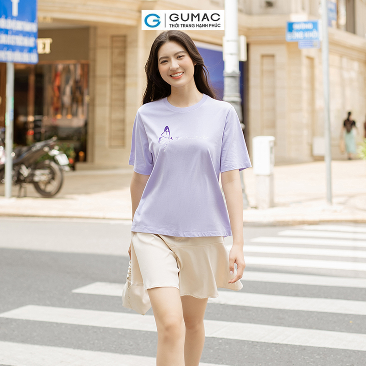 Quần short nữ dáng loe kèm thắt lưng trẻ trung năng động thời trang GUMAC QD07068