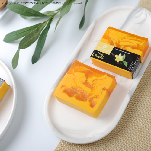 Xà Bông Thiên Nhiên Handmade eccomorning Hình Vuông Hương Vanilla – Vanilla Soap