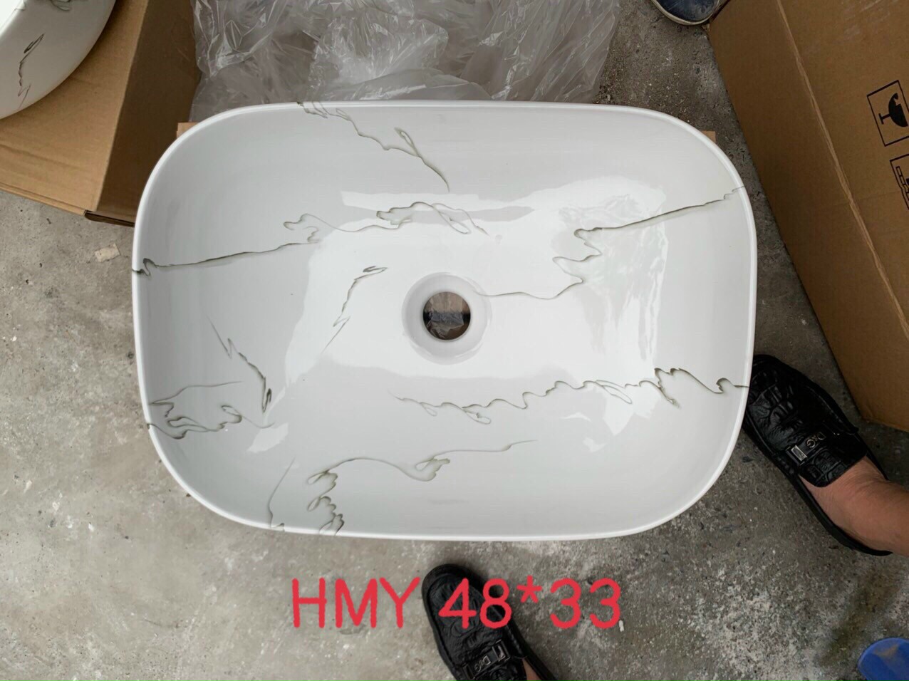 CHẬU LAVABO ĐẶT BÀN HÌNH CHỮ NHẬT VÂN ĐÁ TỰ NHIÊN CAO CẤP2