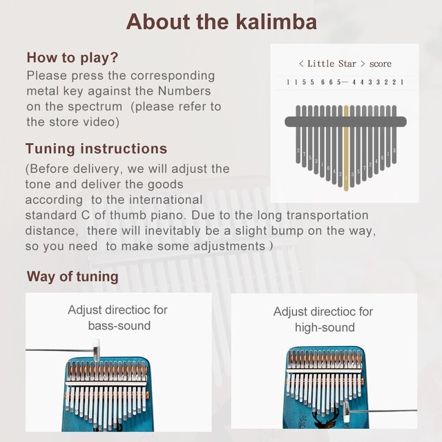 Đàn kalimba 17 phím gỗ mahogany IME-26110380 đầy đủ phụ kiện -Tặng túi nhung bảo vệ đàn