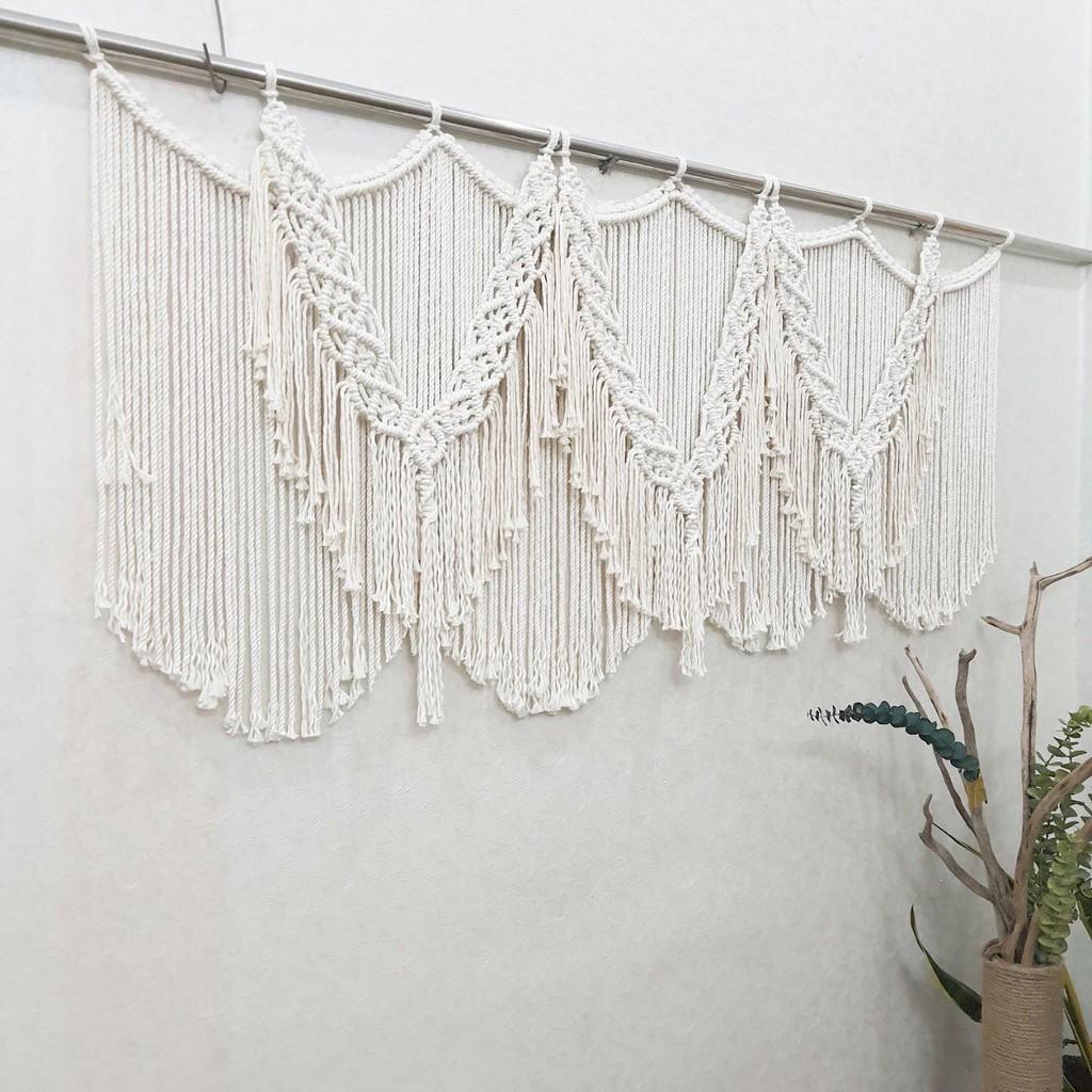 Rèm trang trí macrame- ảnh thật, nhiều màu, không kèm thanh treo