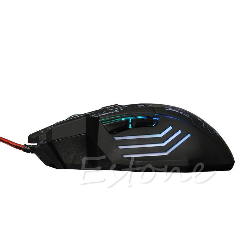 Chuột Chơi Game Có Dây 7 Nút Bấm Có Đèn Led H.S.V 5500 Dpi