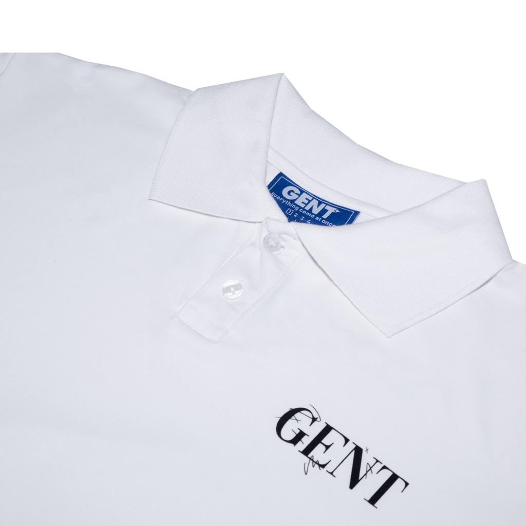 Áo thun Polo Signature Basic unisex nam nữ from rộng, tay lỡ, cổ tròn màu đen, trắng.