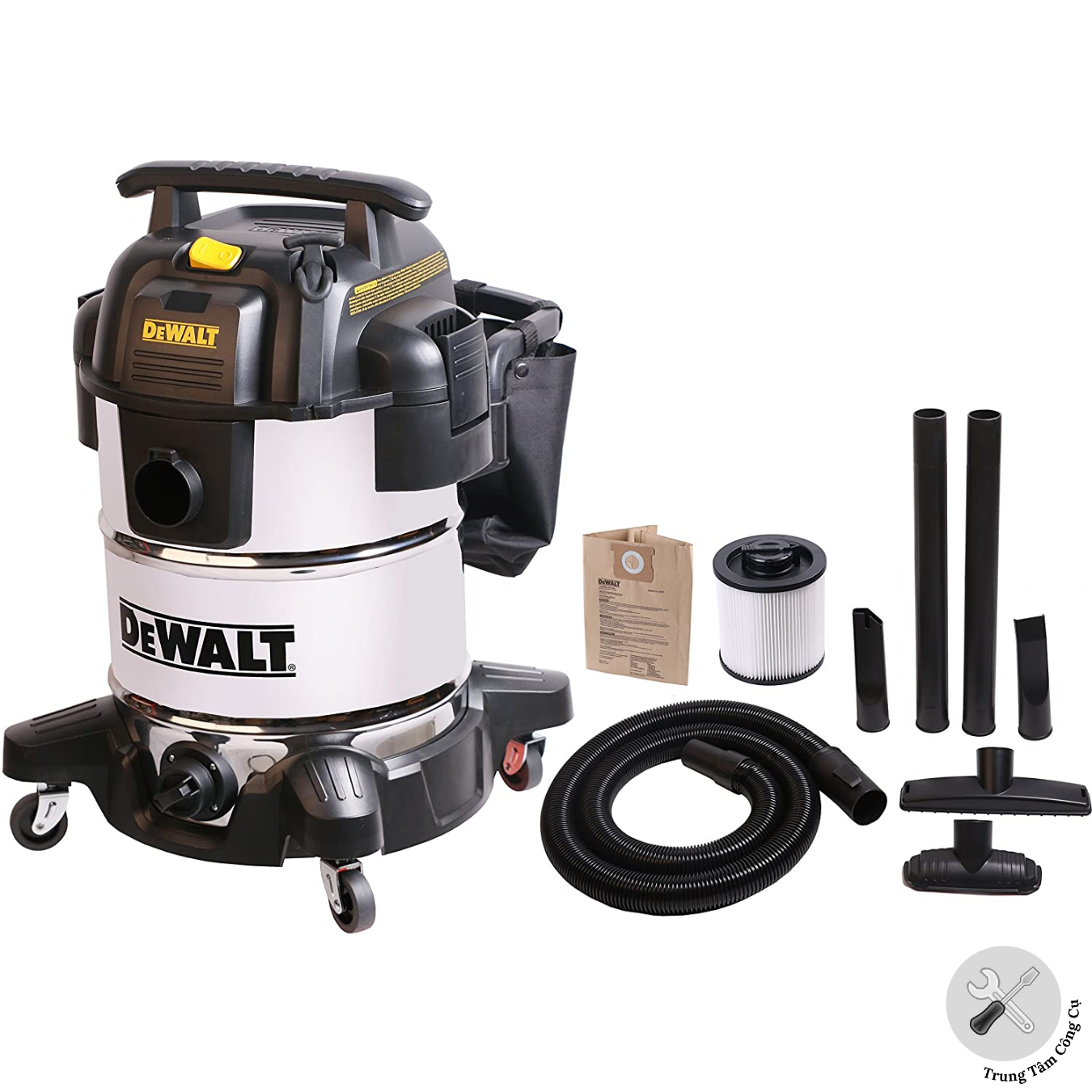 Máy hút bụi công nghiệp khô và ướt 3750W(5HP) DeWALT DXV38S , dung tích 38L - Hàng chính hãng