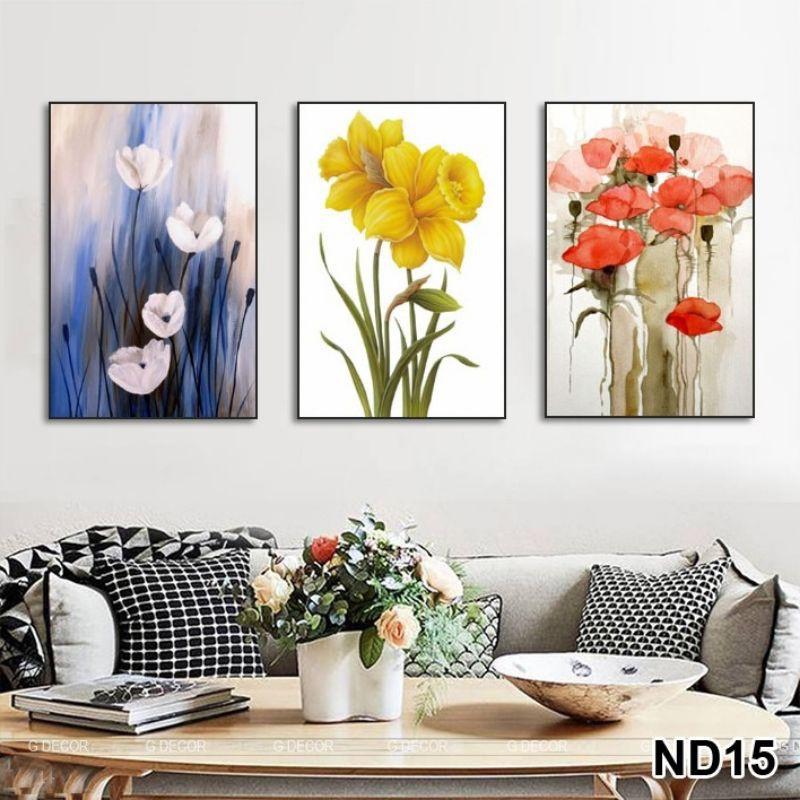 Tranh canvas treo tường cao cấp 3 hoa