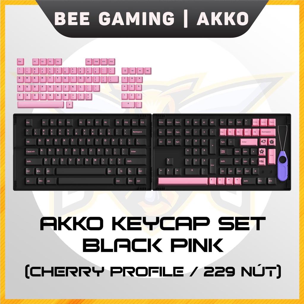 Bộ keycap chính hãng AKKO - Black Pink (PBT Double Shot / Cherry Profile / 229 nút )