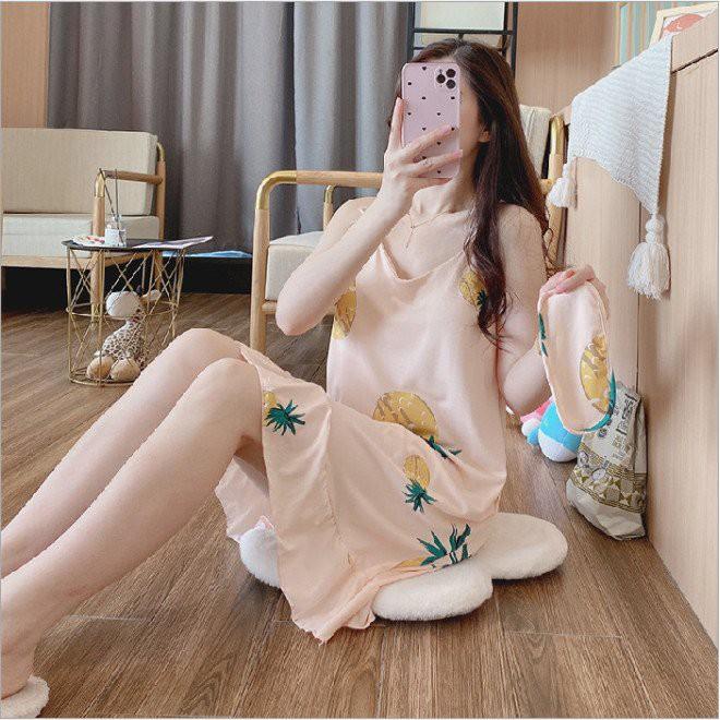 Váy ngủ, váy mặc nhà 2 dây đuôi cá hình dứa cute V20
