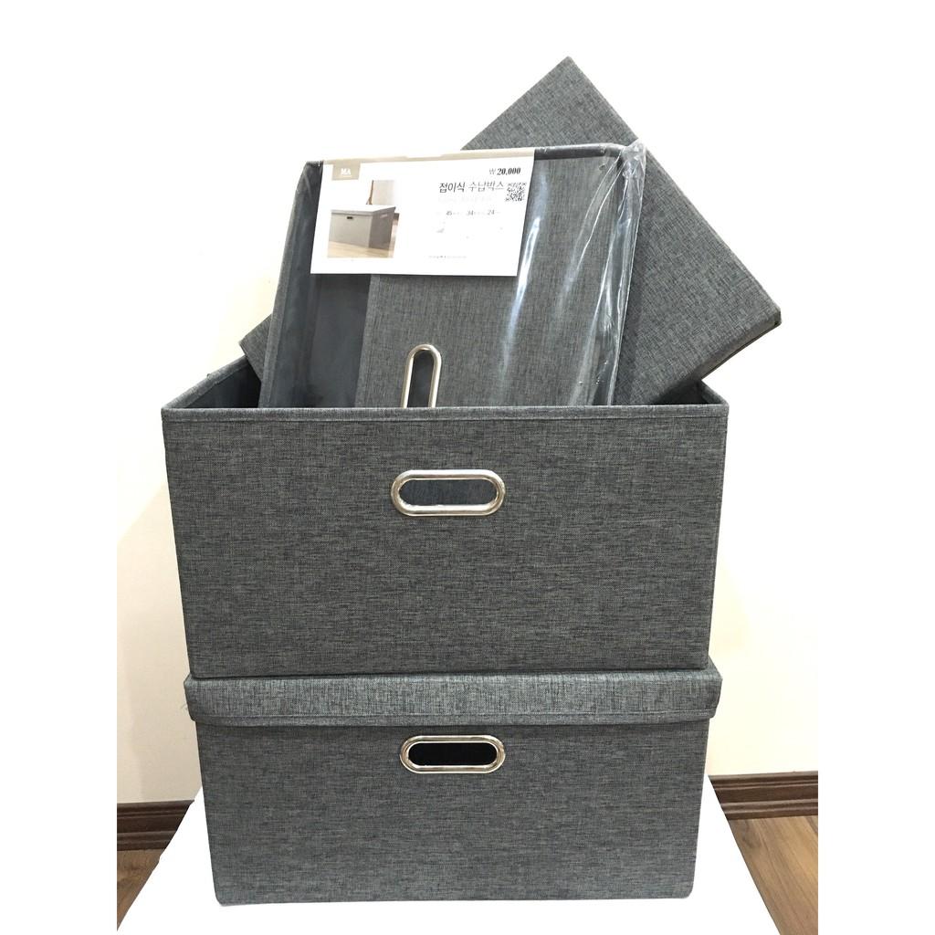 Combo 2 Hộp Đựng đồ Hàn Quốc size lớn 45x34xH24cm (Storage Box)