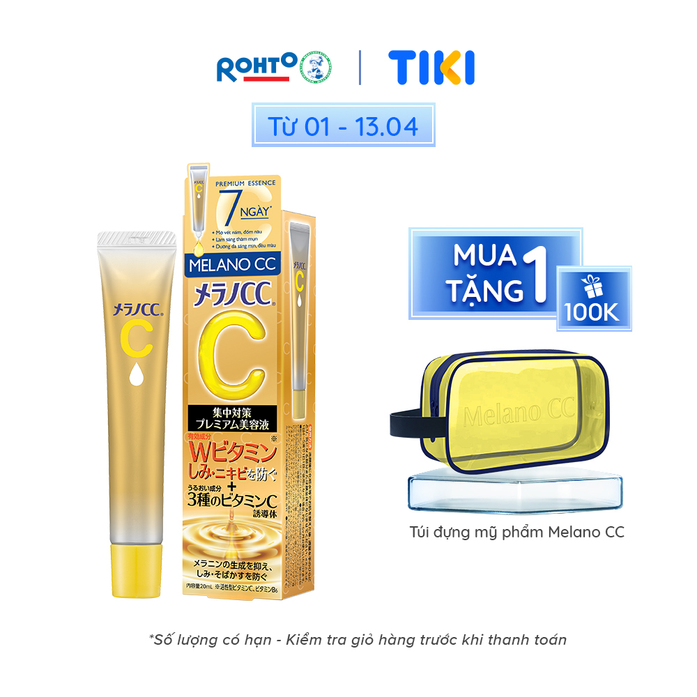 Tinh chất vitamin C dưỡng trắng, mờ thâm cao cấp Melano CC Premium Whitening Essence 20ml